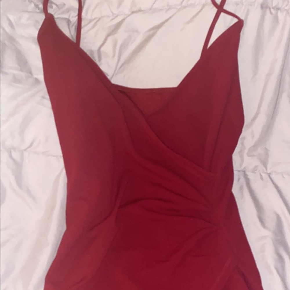 Body con maroon dress